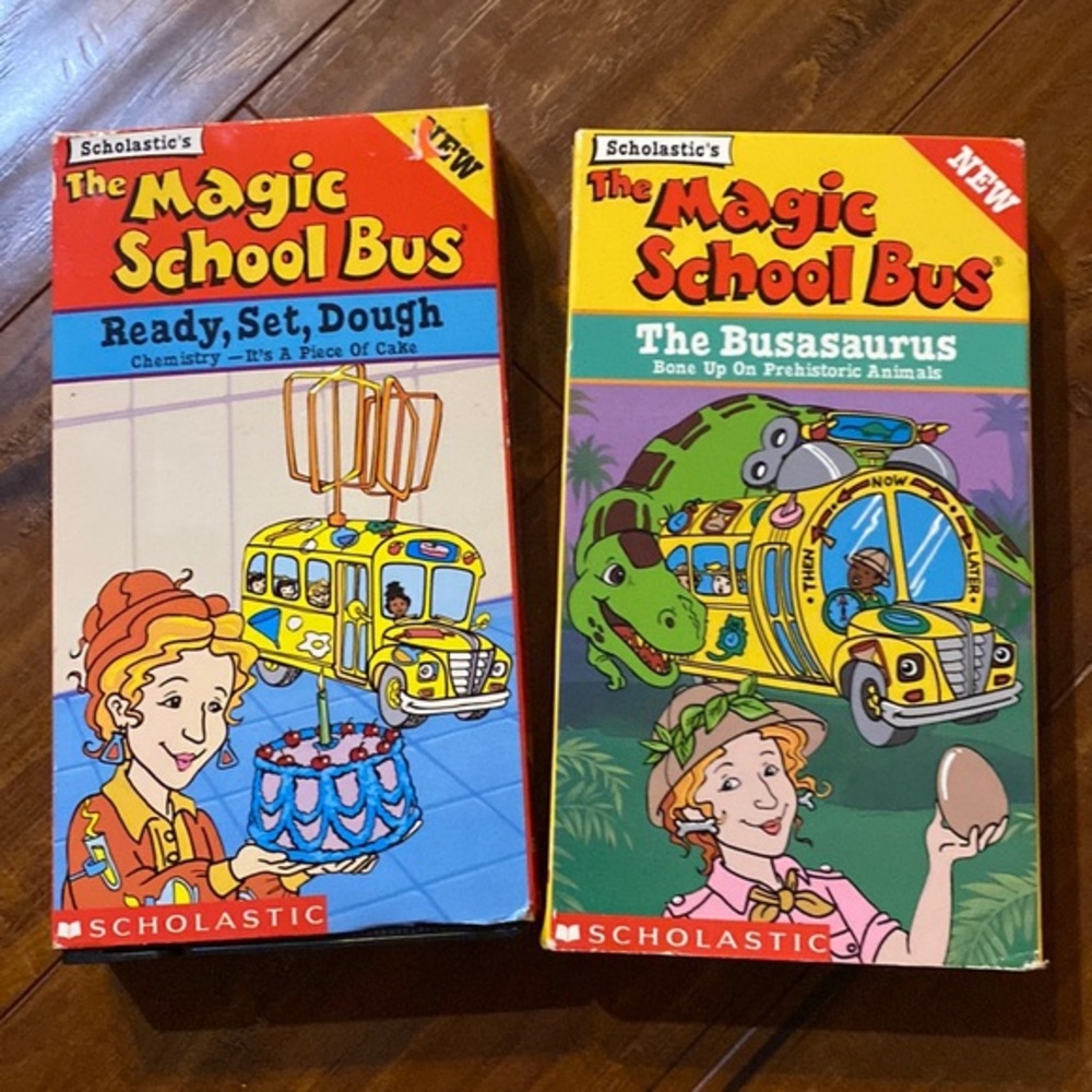 Magic School Bus VHS Lot Ready Set Dough Busasaurus